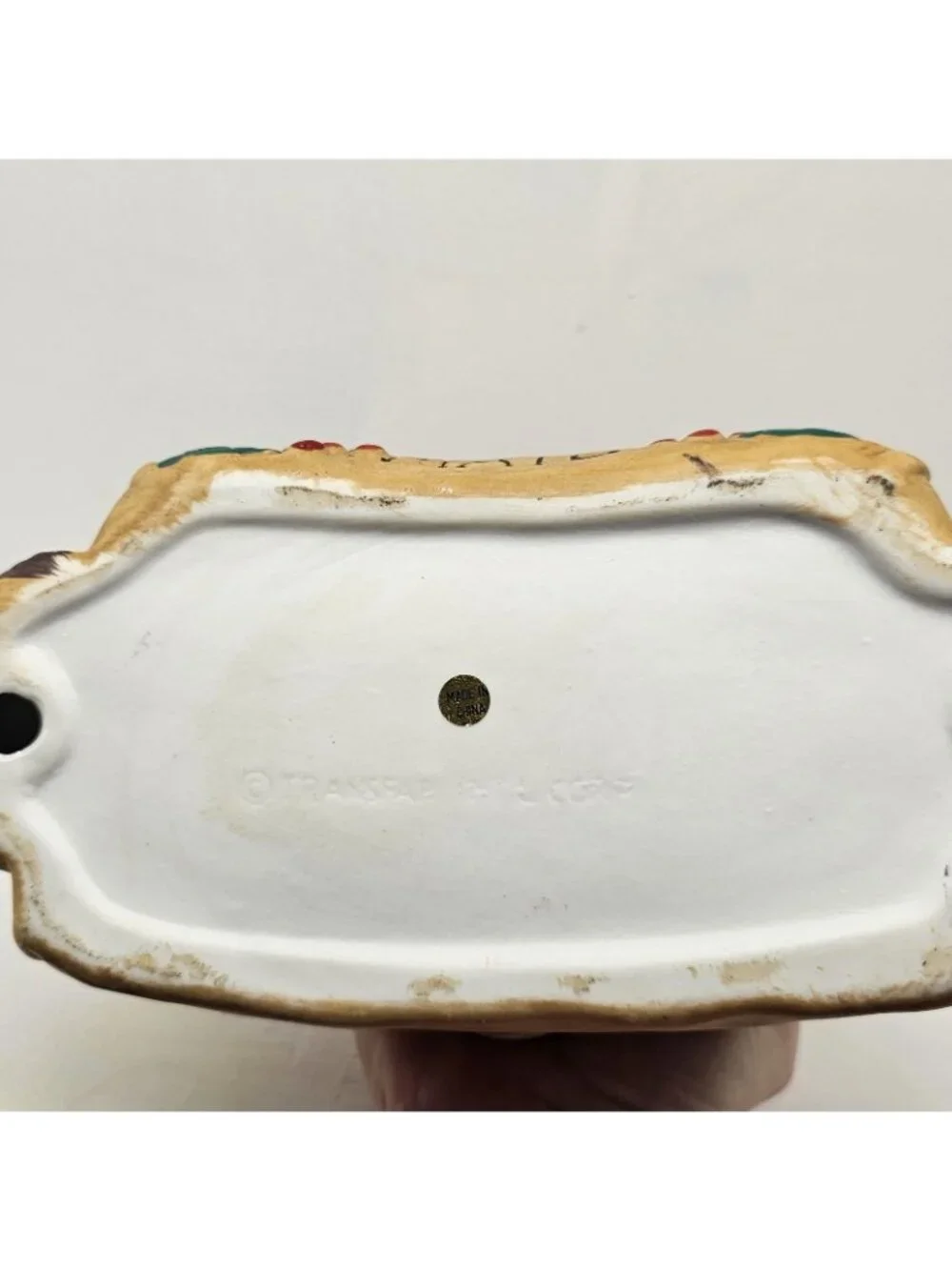 Vintage Porcelain Mr. & Mrs. Santa Mouse Christmas Card Mail Holder